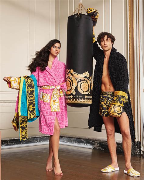 versace bathrobe shirt|Versace unisex barocco sleeve robe.